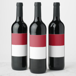 Monaco flagga vinflaska etikett