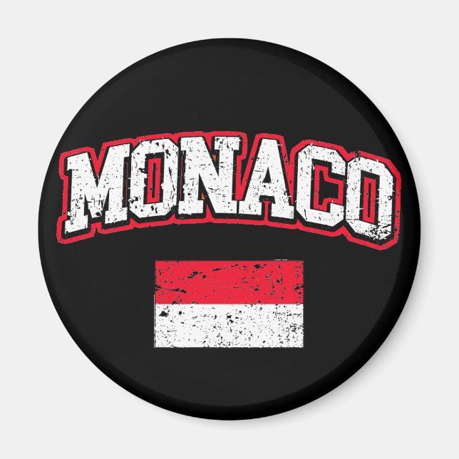 Monaco Flagga vintage Magnet (Framsidan)