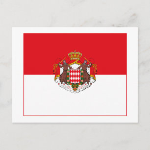 Monaco Flagga w COA-vykort Vykort