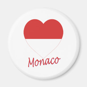 Monaco flaggahjärta magnet