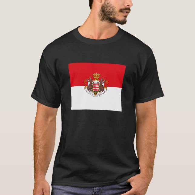 Monaco flaggaT-tröja Tee Shirt (Framsida)