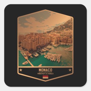 Monaco Fyrkantigt Klistermärke