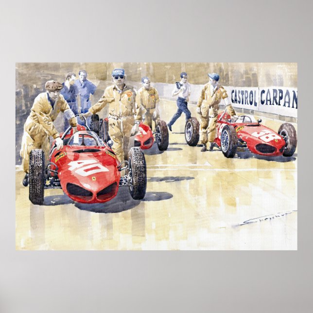 Monaco GP 1961 Ferrari 156 Sharknose Poster (Framsidan)