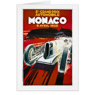 Monaco grand prix 1930 hälsningskort