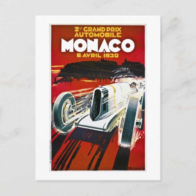 Monaco Grand Prix 1930 Vykort (Framsida)