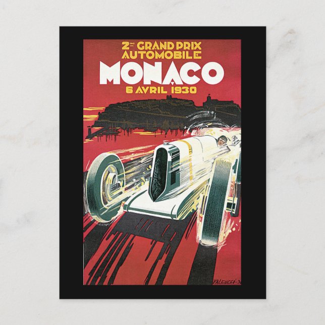Monaco Grand Prix 1930 Vykort (Framsida)