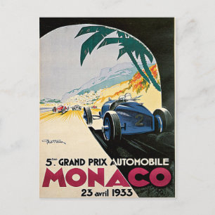 Monaco Grand Prix Automobile Vykort