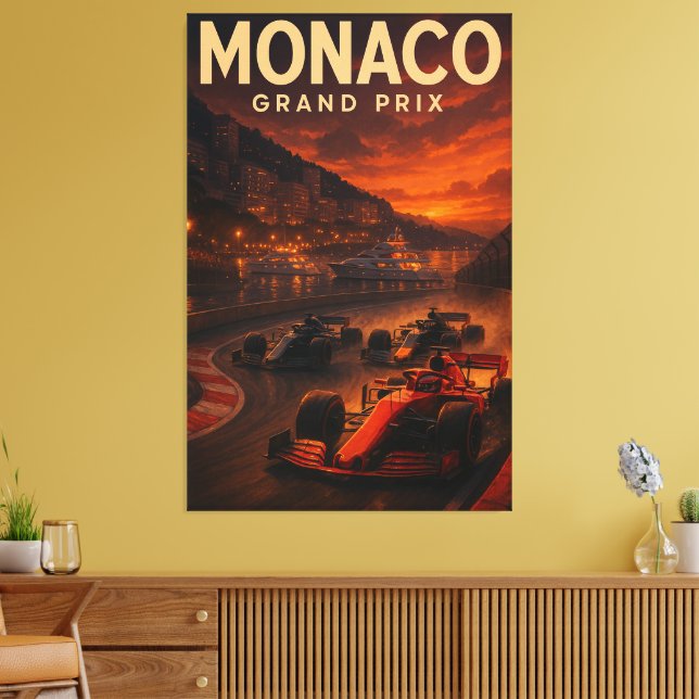 Monaco Grand Prix Circuit de Monaco F1 2024 Street Canvastryck (Insitu (Vardagsrum))