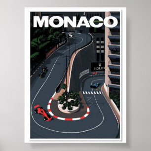 Monaco Grand Prix Racing Affisch – Vintage Motorsp