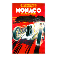 Monaco Grand Prix Tävling~ Vintage Automobile Ad
