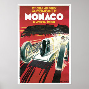 Monaco Grand Prix Vintage resor Poster