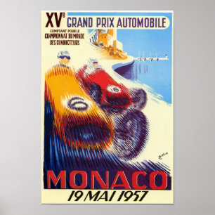 Monaco grand prixaffisch 1957 poster