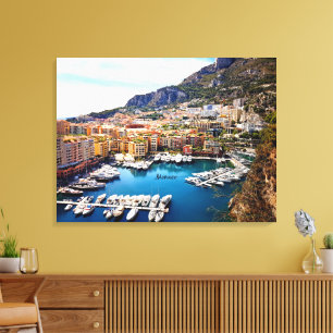 Monaco hamn canvastryck