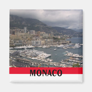 Monaco Harbour Scene med Yachts Magnet