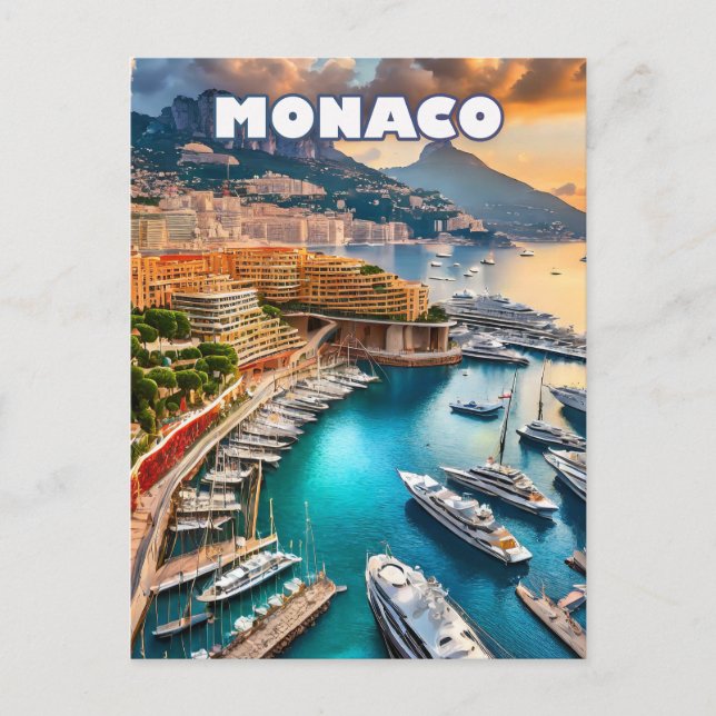 Monaco, joyau scintillant sur la Côte d'Azur Vykort (Framsida)