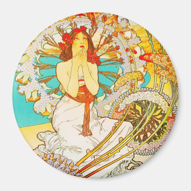 Monaco Monte-Carlo, Alphonse Mucha-Magnet Magnet (Framsidan)