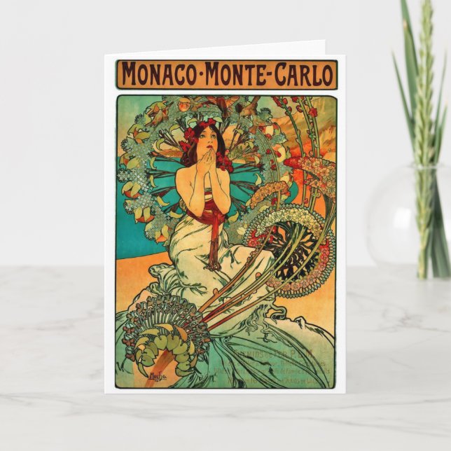 Monaco Monte - carlo art nouveau Kort (Framsida)