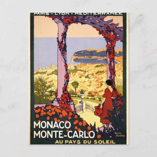 Monaco. Monte-Carlo. Au betalar du soleil Vykort (Framsida)