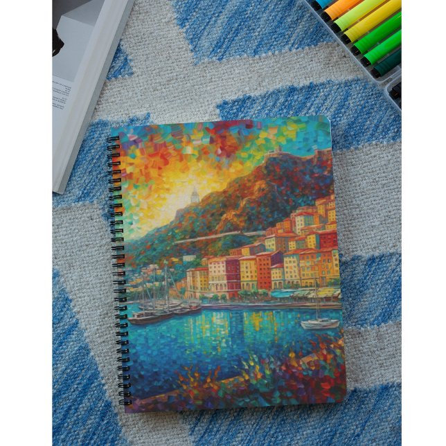 Monaco, Monte-Carlo Bay i van Gogh stil Anteckningsbok (Skapare uppladdad)