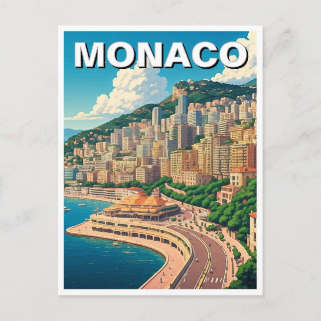 Monaco Monte Carlo Europe Travel Vykort (Framsida)