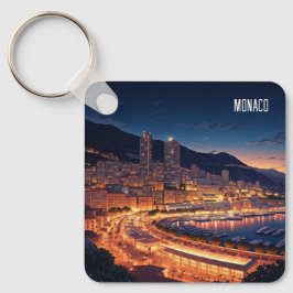 Monaco Monte Carlo i natt Nyckelring