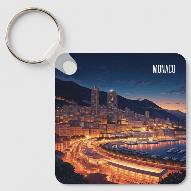 Monaco Monte Carlo i natt Nyckelring (Framsida)