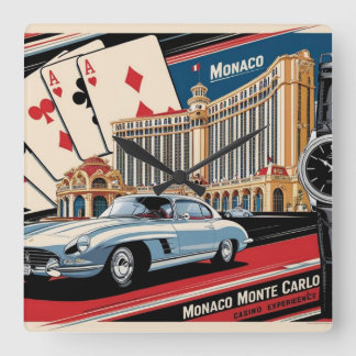 Monaco Monte Carlo Lyxbilshorloge  Fyrkantig Klocka