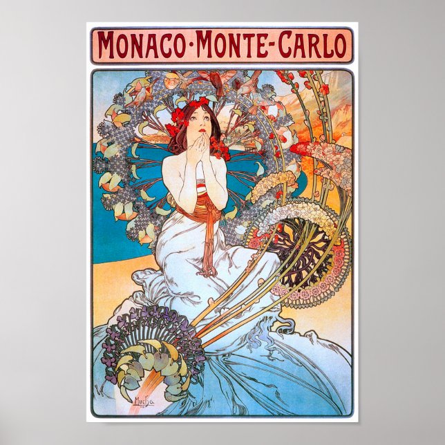 Monaco, Monte-Carlo, Mucha Poster (Framsidan)