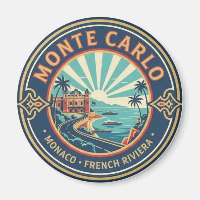 Monaco Monte Carlo nattetid Magnet (Framsidan)