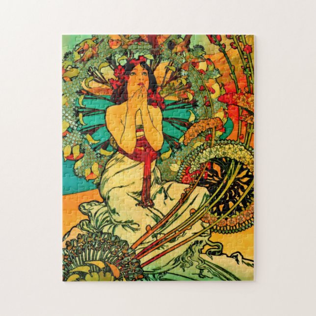 Monaco Monte Carlo Poster av Alphonse Mucha Pussel (Vertikal)