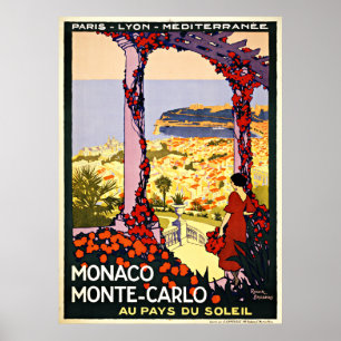 Monaco Monte Carlo Vintage resor Poster