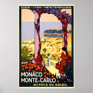Monaco Monte-Carlo Vintage Resor Tryck av