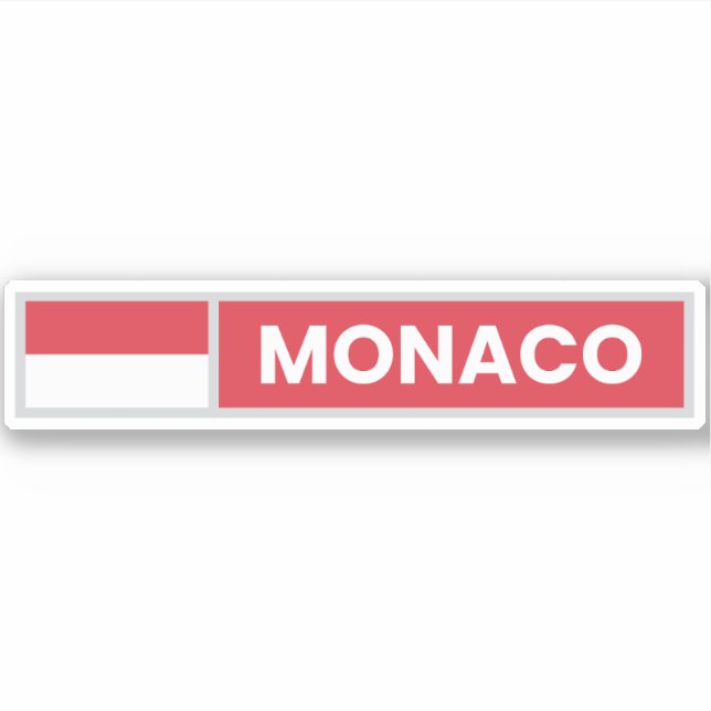 Monaco National Flagga Klistermärken (Framsida)