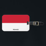 Monaco National Flagga Patriotic Bagagebricka<br><div class="desc">Monaco National Flagga Patriotic Luggage Tag med Monaco-flagga tryckt över ena sidan av märkrn. Land namn, skrivet med det pulserande typsnittet, är integrerat i designen på grund. Anpassadet Text är fullt ut med funktionen "Anpassa den!". Andra sidan av märkrn är reserverad för din information. Den här beundransvärda Monaco-resemärkningen är perfektens...</div>