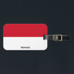 Monaco National Flagga Patriotic Bagagebricka<br><div class="desc">Monaco National Flagga Patriotic Luggage Tag med Monaco-flagga tryckt över ena sidan av märkrn. Land namn, skrivet med det pulserande typsnittet, är integrerat i designen på grund. Anpassadet Text är fullt ut med funktionen "Anpassa den!". Andra sidan av märkrn är reserverad för din information. Den här beundransvärda Monaco-resemärkningen är perfektens...</div>