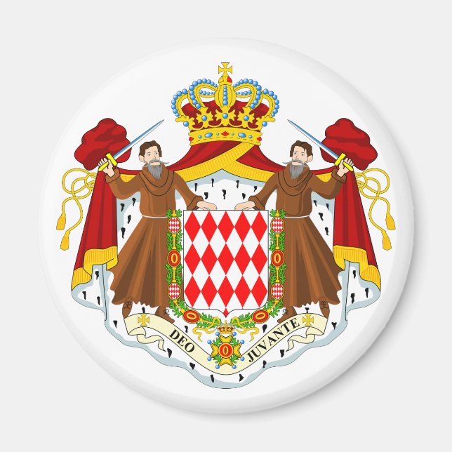 Monaco-Officiell Jackar Arm Heraldry Symbol Magnet (Framsidan)