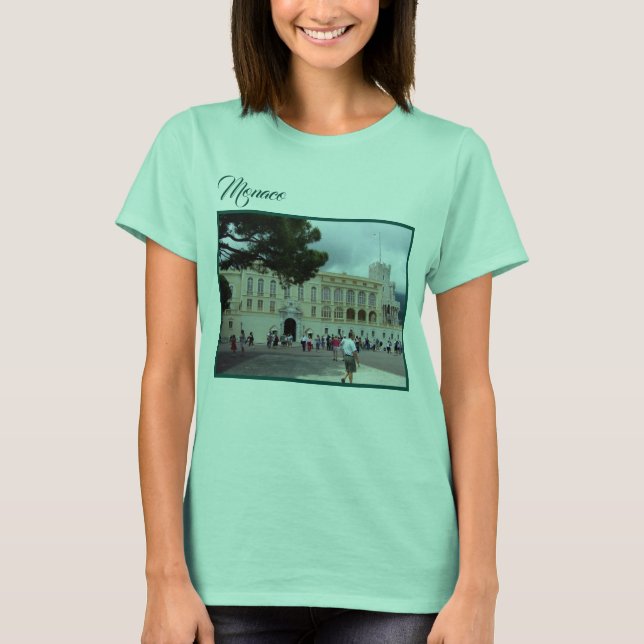 Monaco Palace Monte Carlo Travel Souvenir T Shirt (Framsida)
