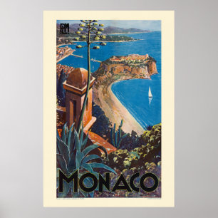 Monaco PLM Vintage affisch 1925