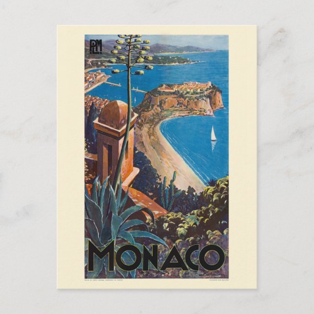 Monaco PLM-Vintage efter 1925 Poster Vykort (Framsida)