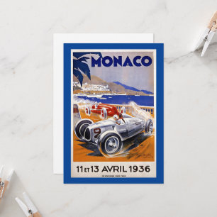 Monaco-reseaffisch, 1936 auto tävling,