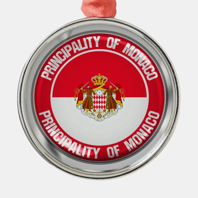 Monaco Round Emblem Julgransprydnad Metall (Framsidan)