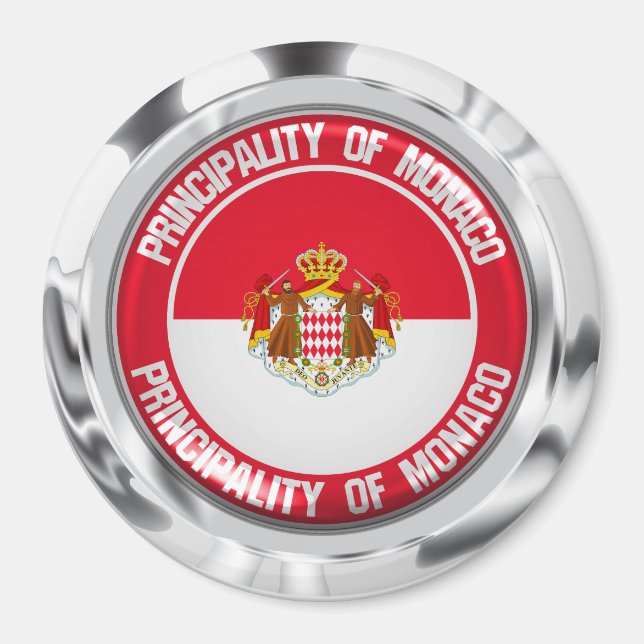 Monaco Round Emblem Magnet (Framsidan)