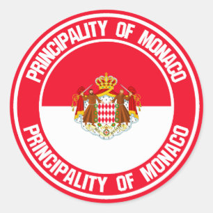 Monaco Round Emblem Runt Klistermärke