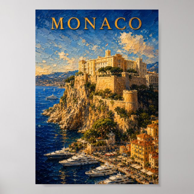 Monaco: Sunny Coast Palace Art Souvenir Poster (Framsidan)
