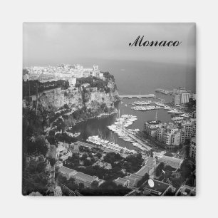 Monaco svartvit kylmagnet magnet