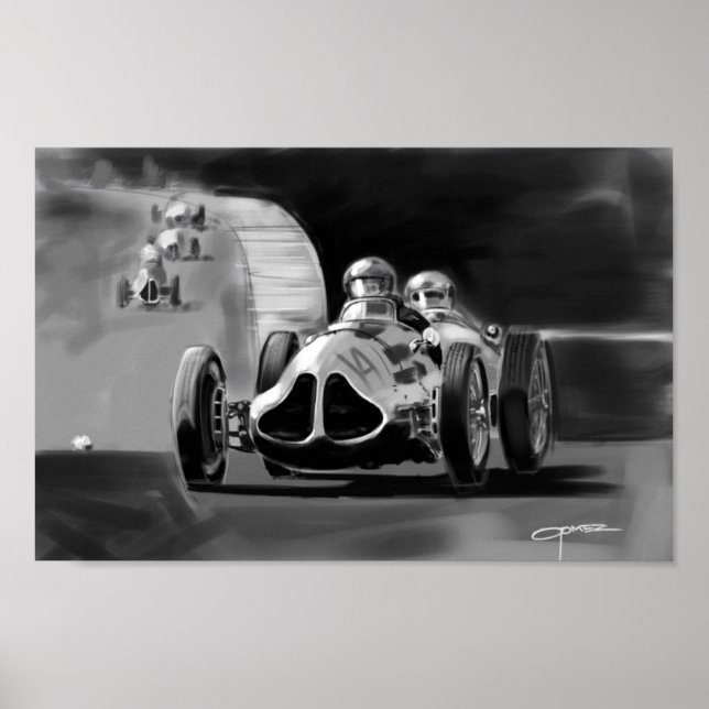 Monaco Tävling Car Poster (Framsidan)
