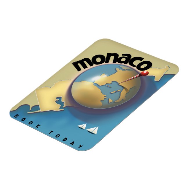 Monaco Travel-affisch Magnet (Vänstra Sidan)