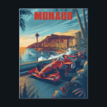 Monaco Vintage Auto Tävling Vykort<br><div class="desc">Känn adrenalinrusningen i lyxens hjärta! Upplev den legendariska Monaco Grand Prix,  där ikonbilar tävling längs den glamorösa kustbanan.</div>