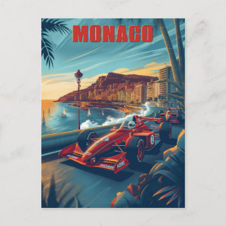 Monaco Vintage Auto Tävling Vykort