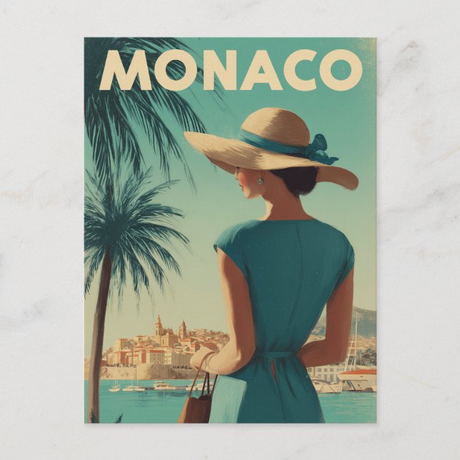 Monaco vintage mode vykort (Framsida)